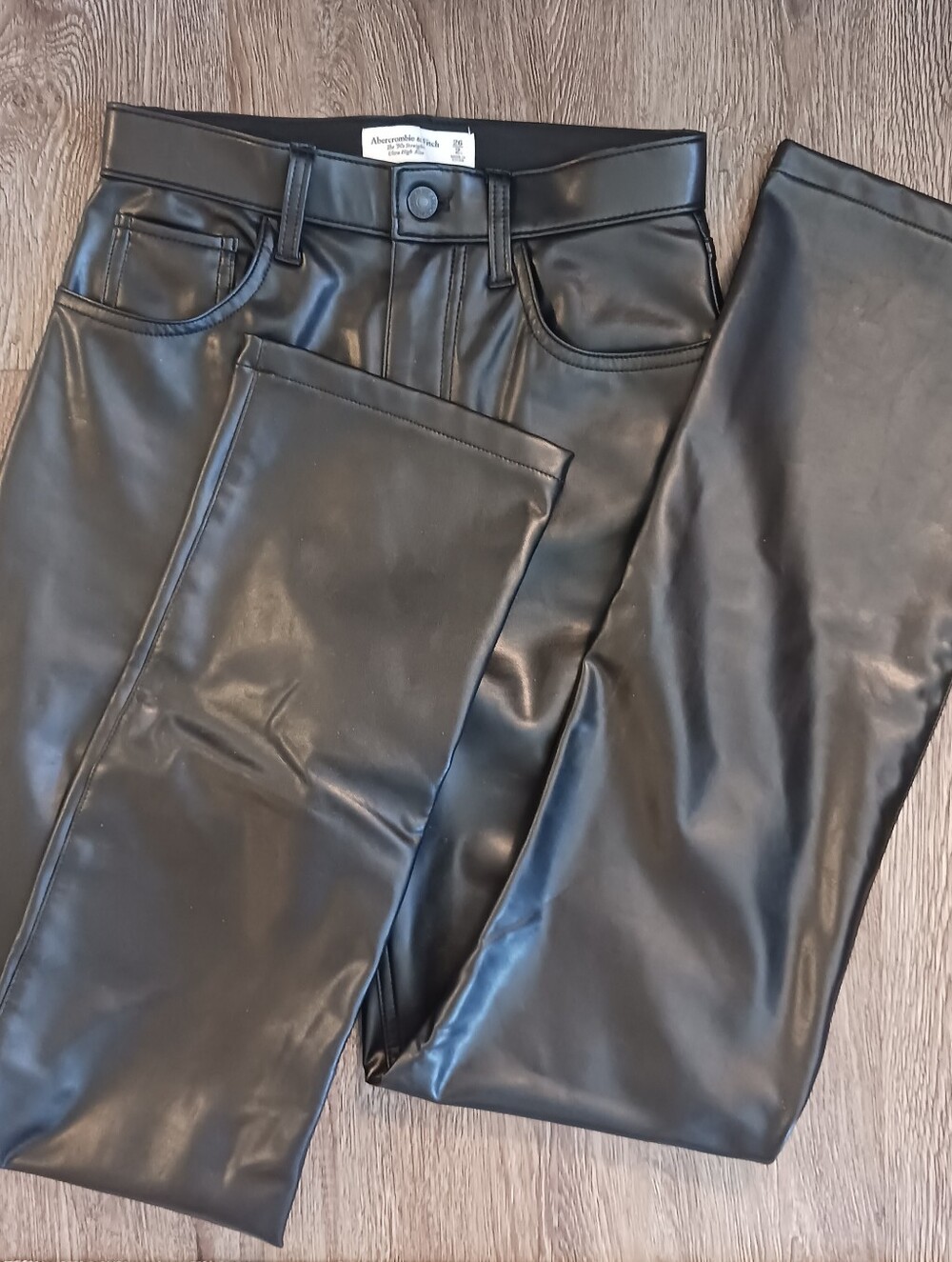 Abercrombie Black Leather Pants 26L